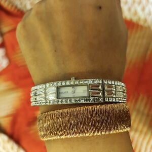 DKNY Watch With Diamante Borders, Ladies Quartz Dress Watch